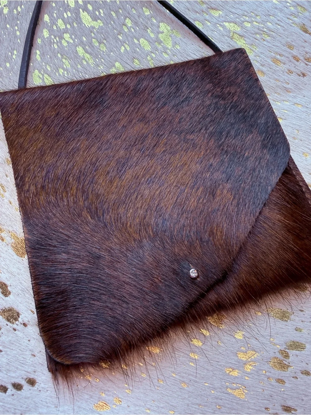 Crossbody Festival Evening Bag Black Brown Cowgirl Western Chic Cowhide